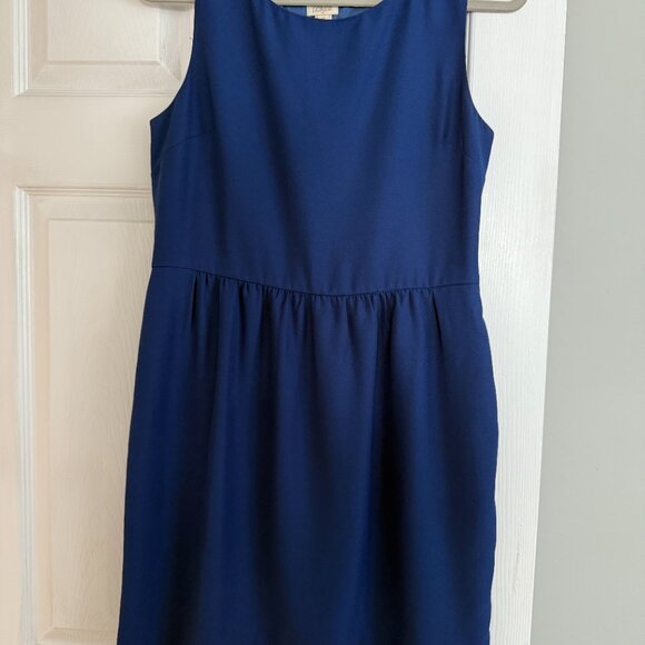 J Crew Factory Sleeveless Blue Shift Dress Sz 10 - Picture 2 of 4